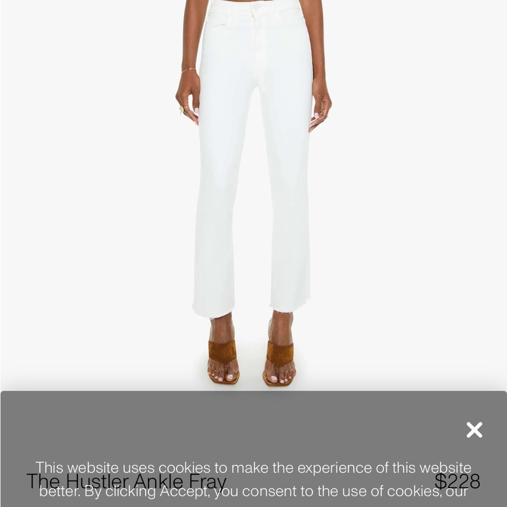 White Mother Hustler pocket frayed ankle jeans